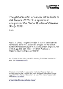The global burden of cancer attributable to risk factors, 2010–19